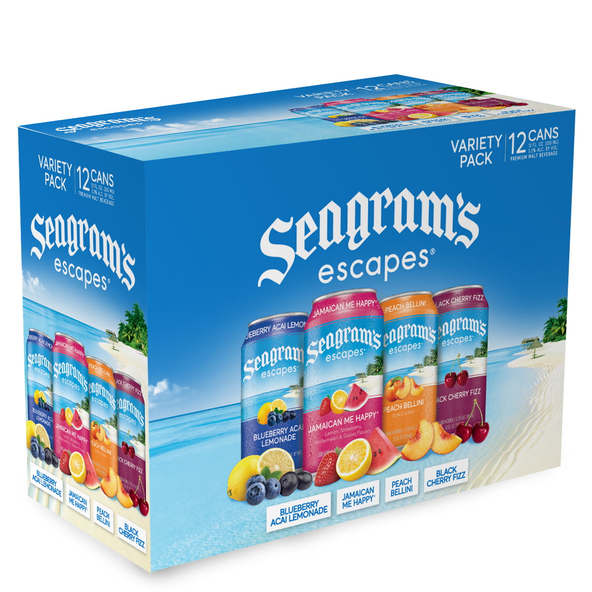 Seagram's Escapes Variety Pack Malt Beverage, 12 Count